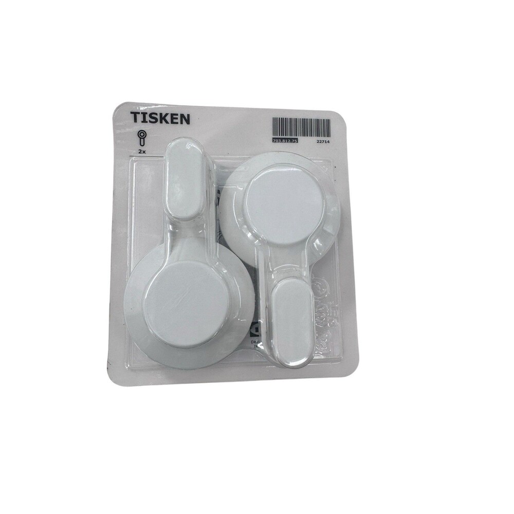 Ikea Tisken 2 Pack Suction Cup Hooks White Waterproof Tight Grip Bathroom Shower